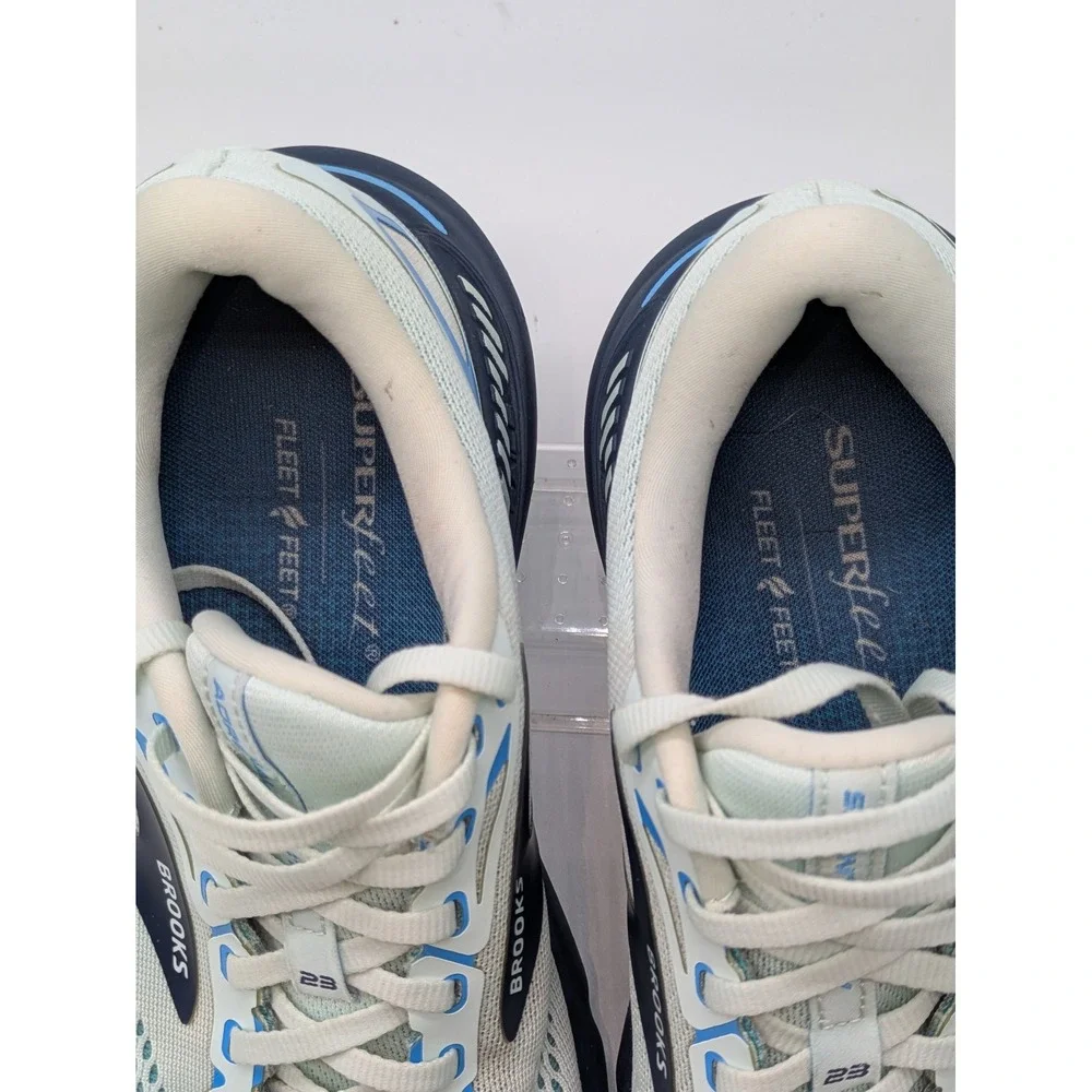 Brooks Adrenaline GTS 23 Women's Running Shoes Size 10.5 B White Blue Stability